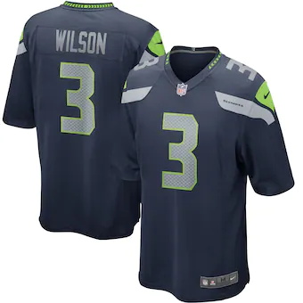 mens nike russell wilson college navy seattle seahawks game